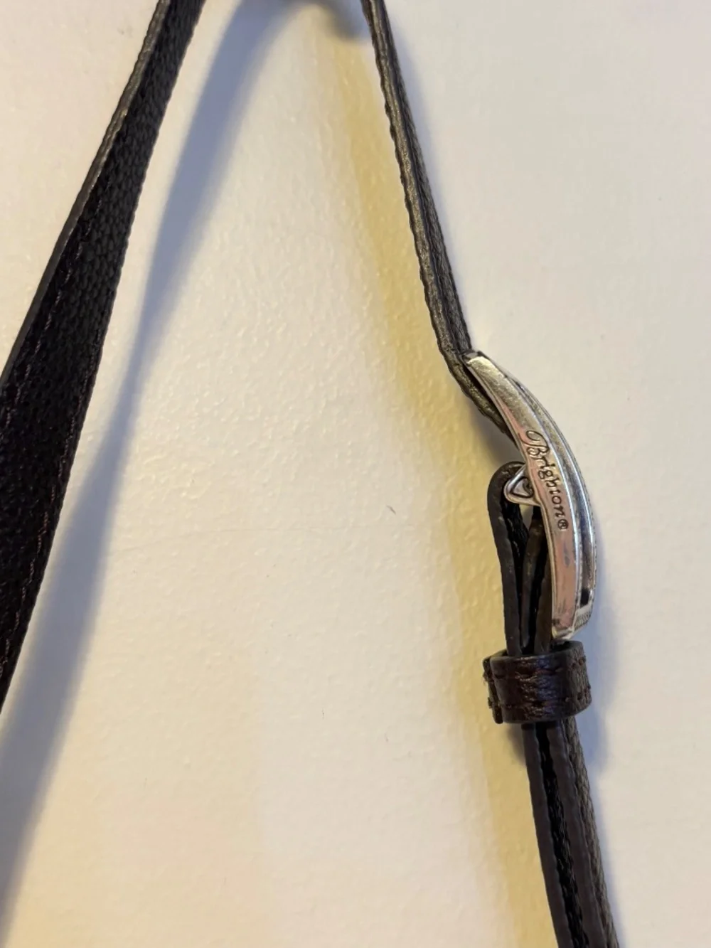 Brighton Renata Leather Zip Tote Messenger Crossbody Bag Purse Black Brown